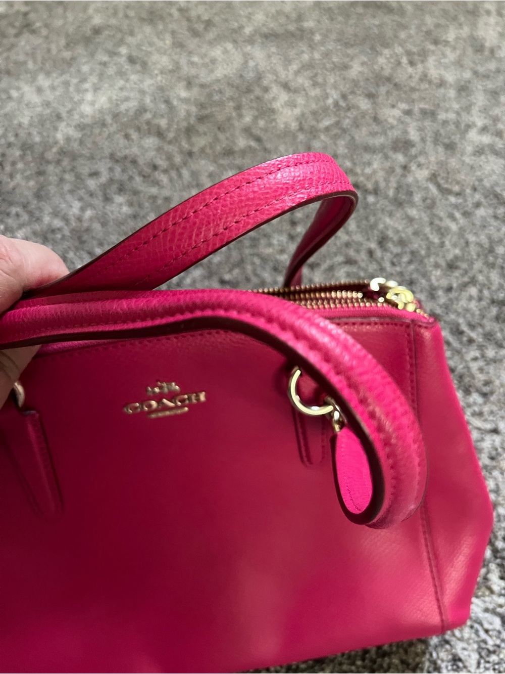 Coach Christie Mini Carryall Hot Pink Coach Crossbody Satchel - Picture 6 of 16